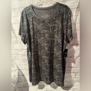 NWT Torrid Floral Super Soft Grey Tee